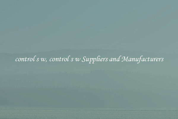 control s w, control s w Suppliers and Manufacturers