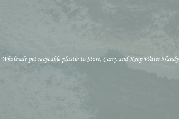 Wholesale pet recycable plastic to Store, Carry and Keep Water Handy
