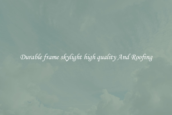 Durable frame skylight high quality And Roofing