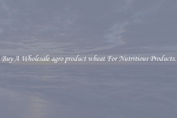 Buy A Wholesale agro product wheat For Nutritious Products.