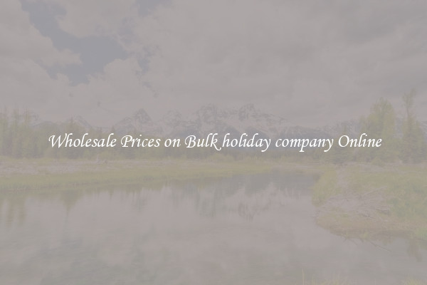 Wholesale Prices on Bulk holiday company Online