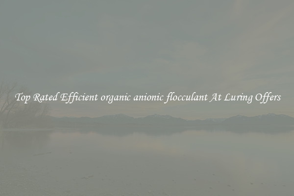 Top Rated Efficient organic anionic flocculant At Luring Offers
