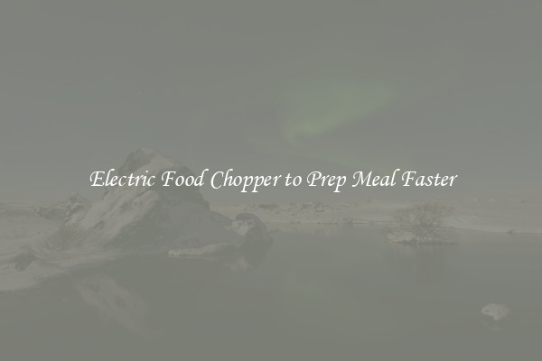 Electric Food Chopper to Prep Meal Faster