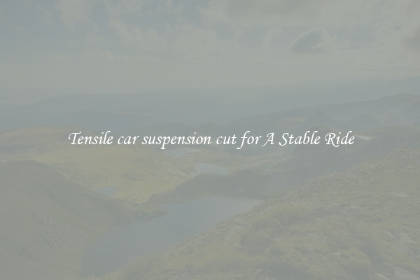 Tensile car suspension cut for A Stable Ride
