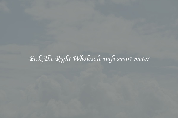 Pick The Right Wholesale wifi smart meter